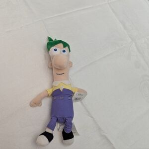 Disney Plush Toy with Green Hair and Purple Outfit. Ferb.